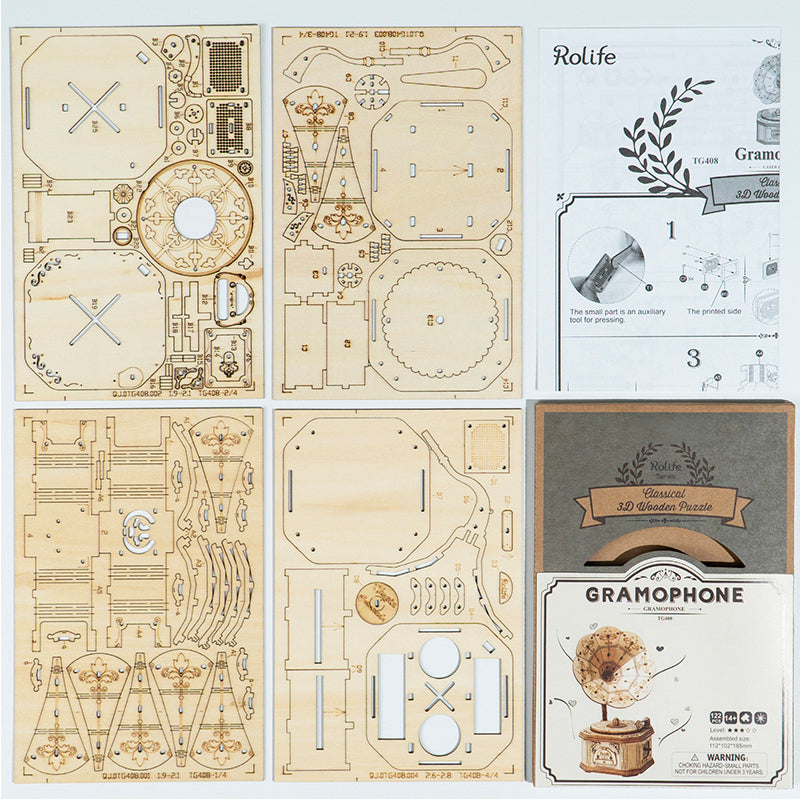 Drveni konstruktor - RA010e - Gramofon (122 dela)