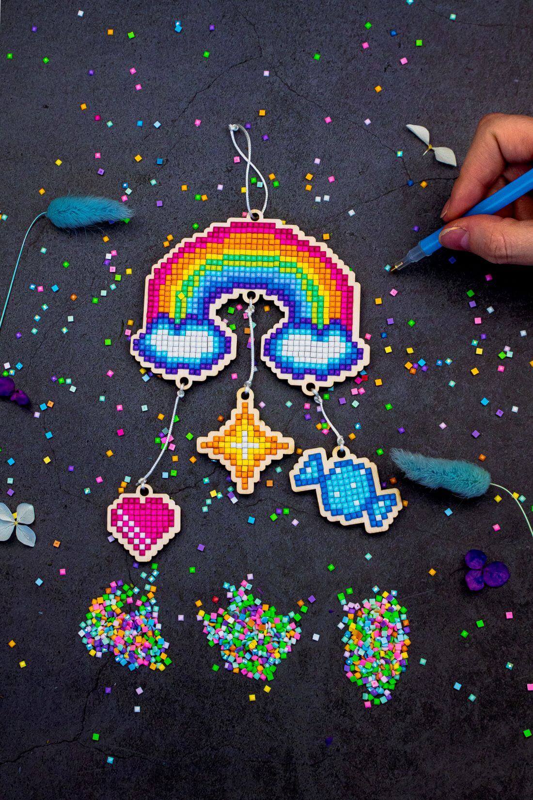 Diamond painting - U26e - Pendant "Dreamcatcher "Rainbow" Image 2