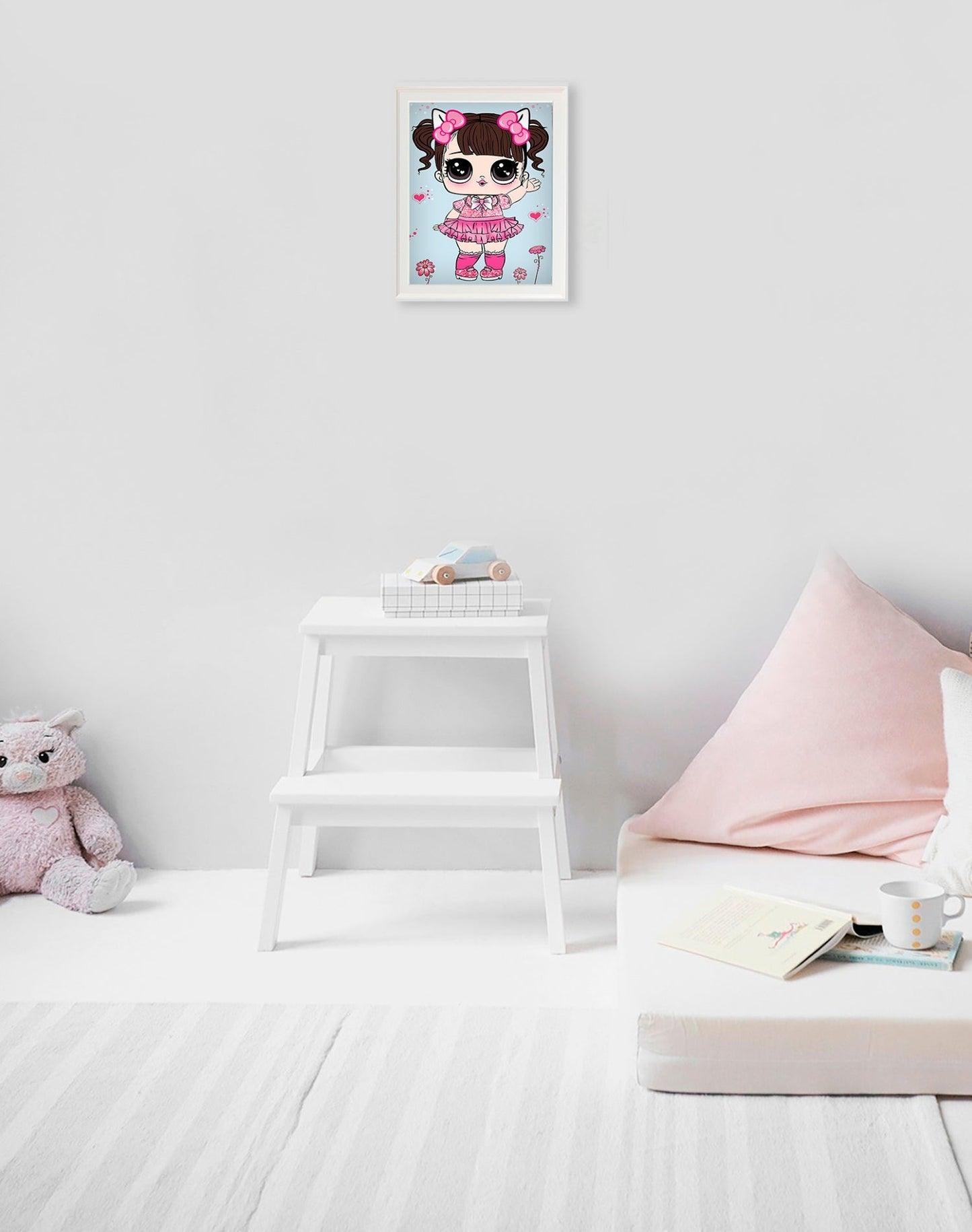 Diamond painting - X014e - Little Girl in a Pink Dress Image 2