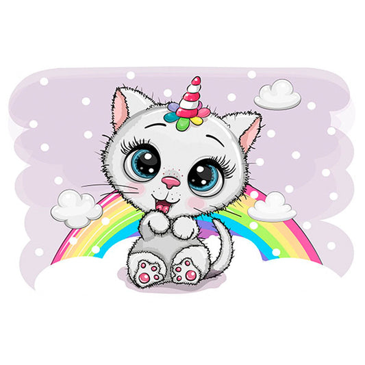 Diamond painting - LC039e - Cute Unicorn Kitten Image 3