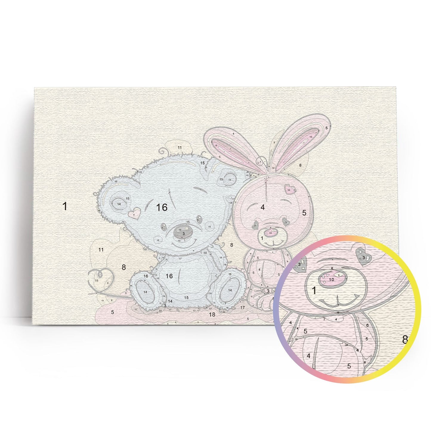 Painting by numbers - MC1078e - Little Bear and Little Bunny