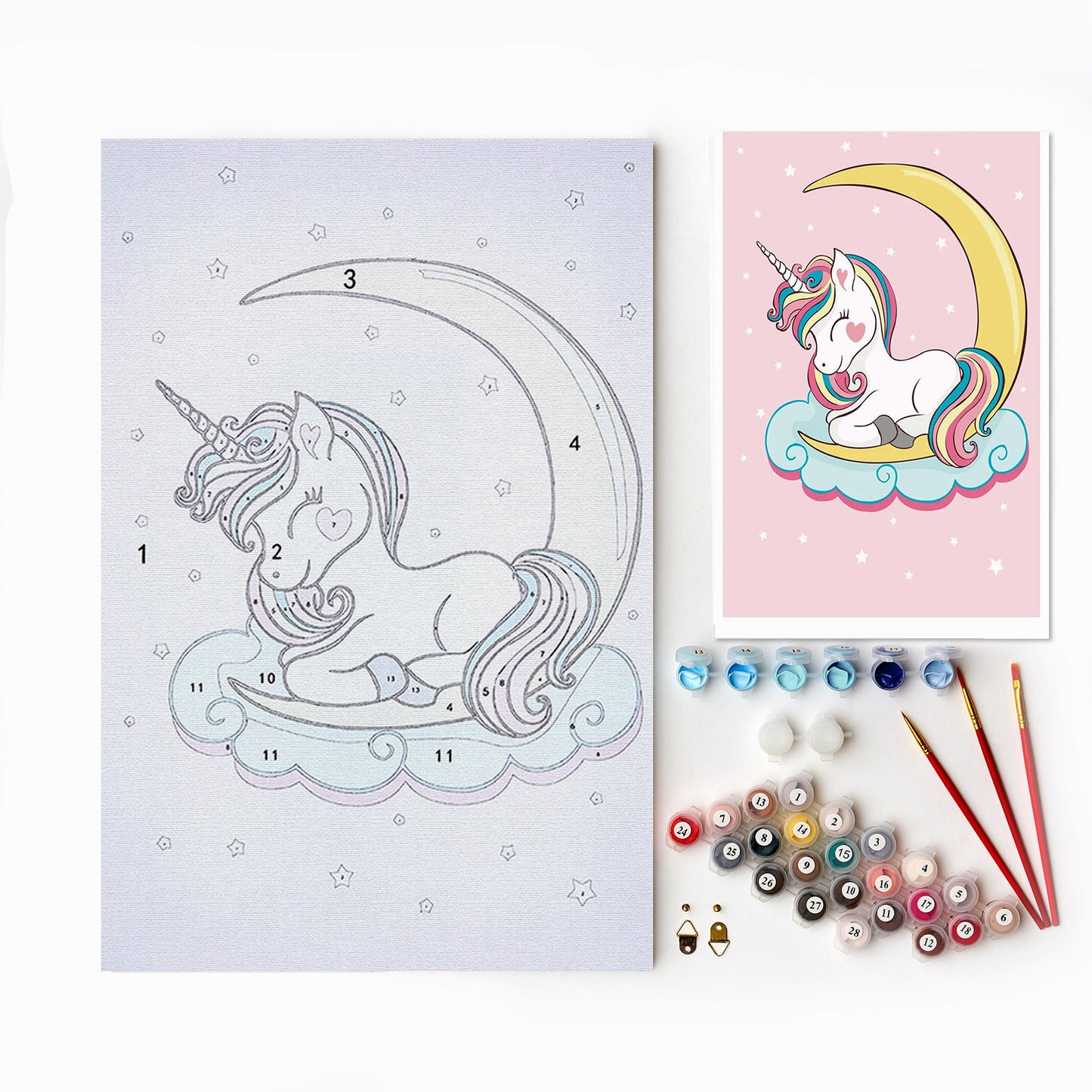 Painting by numbers - MC1098e - Dreaming Baby Unicorn