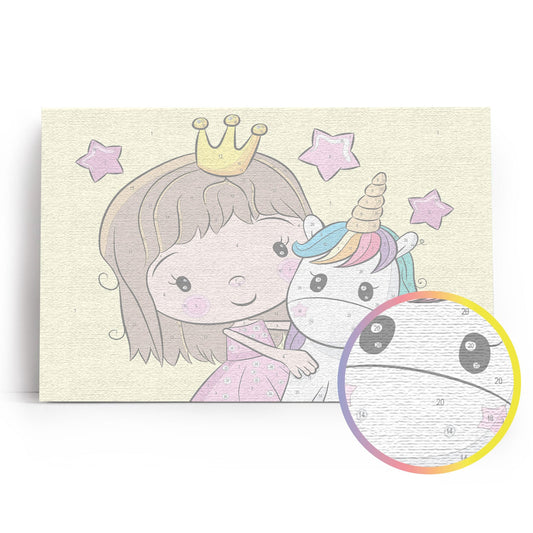 Painting by numbers - MC1103e - Princess with a Small Unicorn