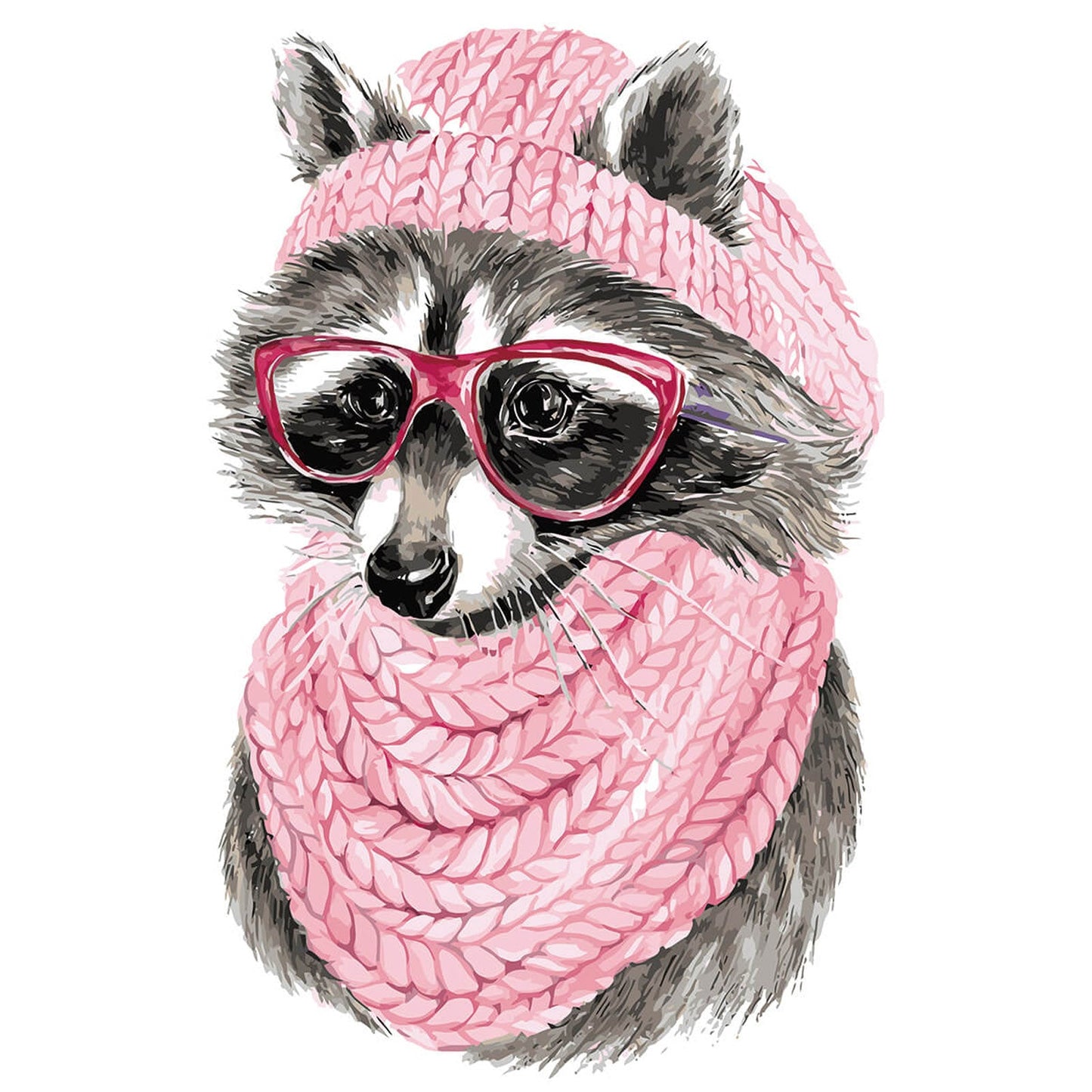 Painting by numbers - ME1108e - Raccoon with Glasses