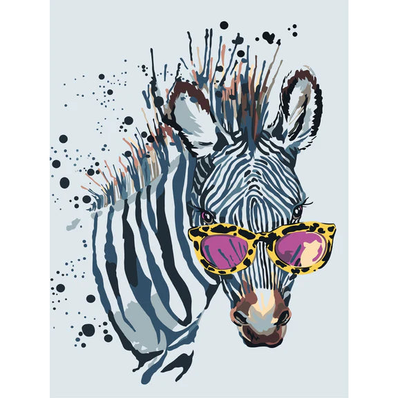 Diamond painting - LE112e - Zebra with Glasses