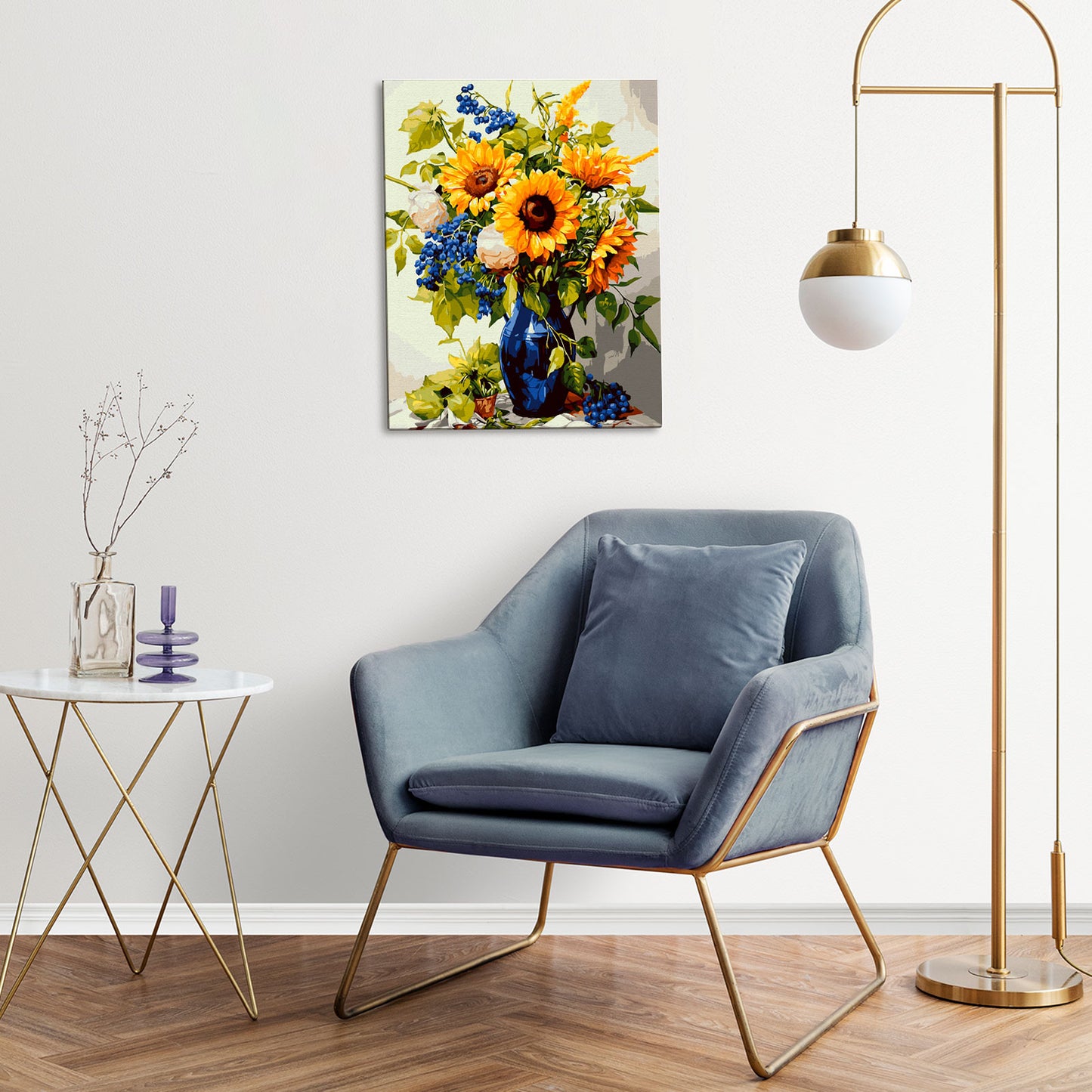 Painting by numbers - MG2482e - Golden sunflowers bouquet