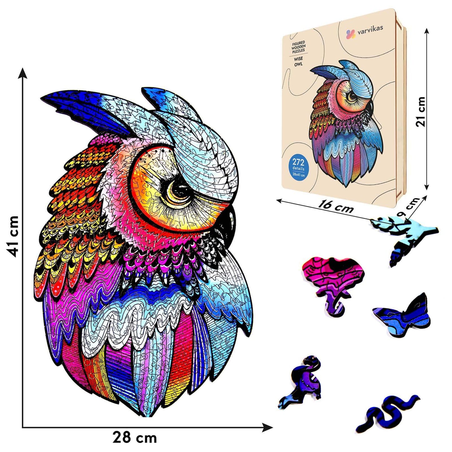 Wooden puzzles - PW005e - Wise owl (272pcs)