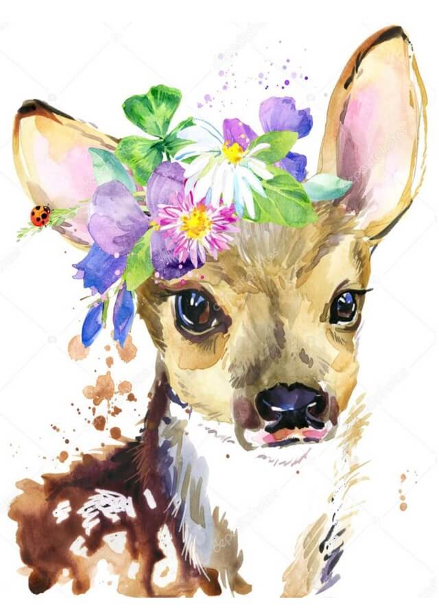 Diamond painting - LE014e - Little Deer Image 1