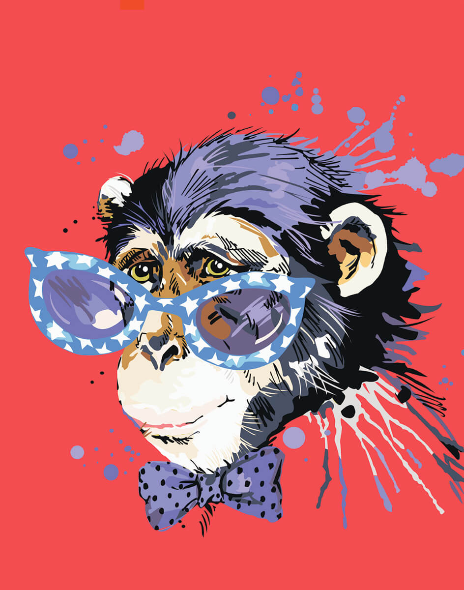 Diamond painting - LG188e - Stylish Monkey Image 1