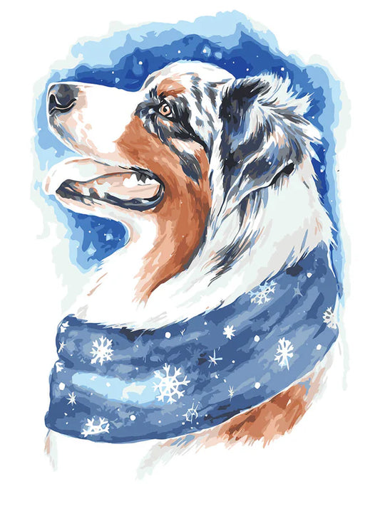 Diamond painting - LC014e - Winter dog