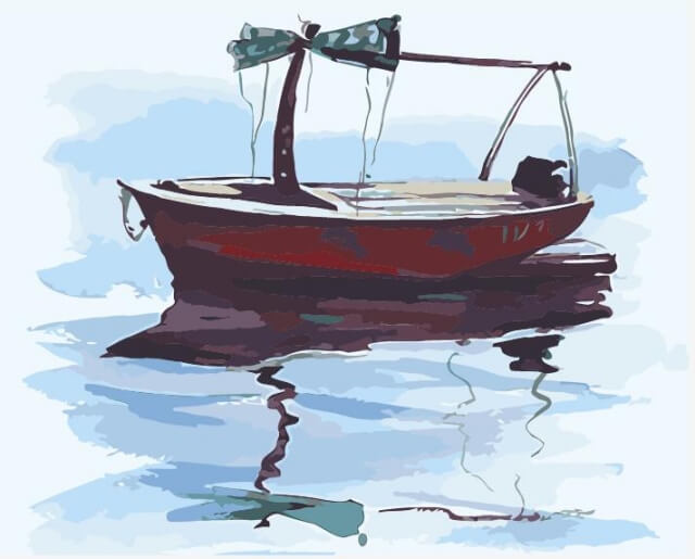 Painting by numbers - MG2080e - Boat in Calm Waters Image 1