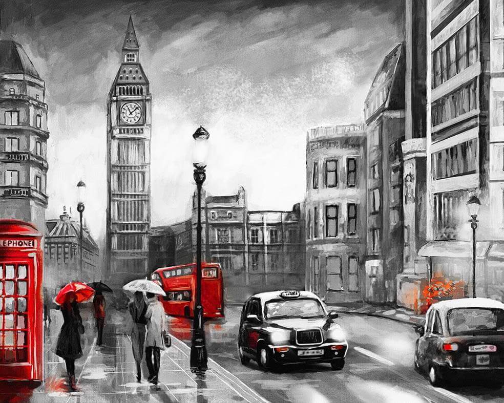 Painting by numbers - MG2161e - London in the Rain Image 1