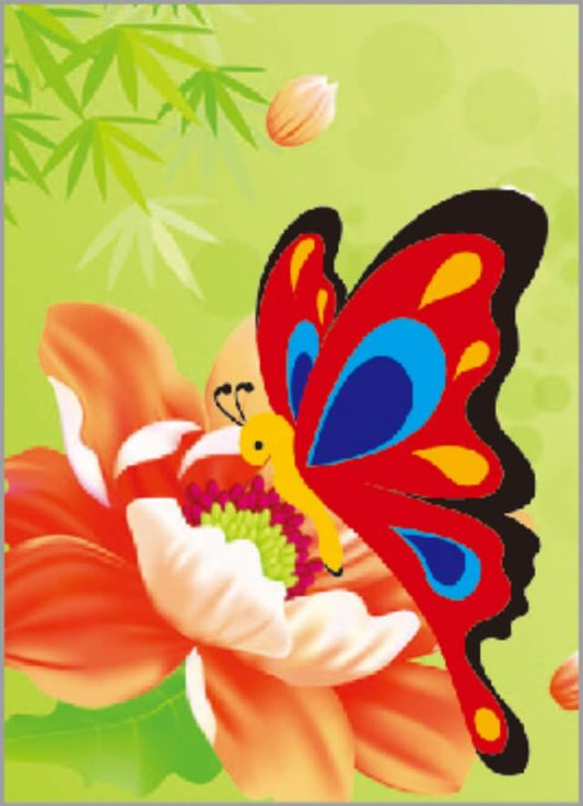 Diamond painting - X185e - Butterfly on a Flower Image 1